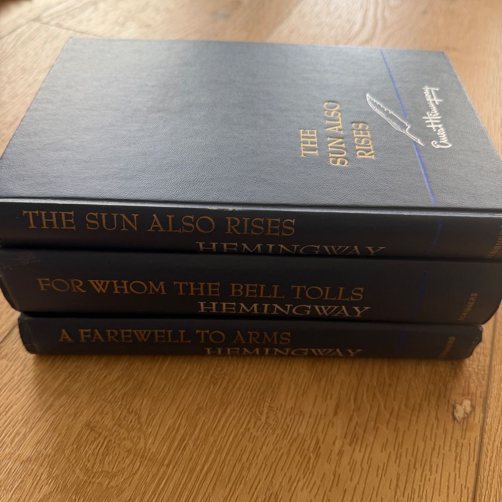 Ernest Hemingway Scribner Hardcover Book Set 3 Vol Sun Also Rises Farewell Arms